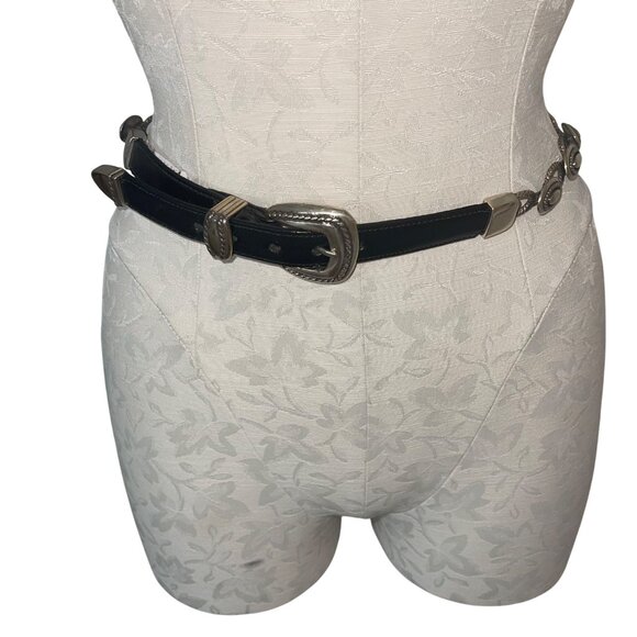 Brighton Vintage 1995 Womens Size S Black Tone Oval Metal Link Belt Casual main image 10